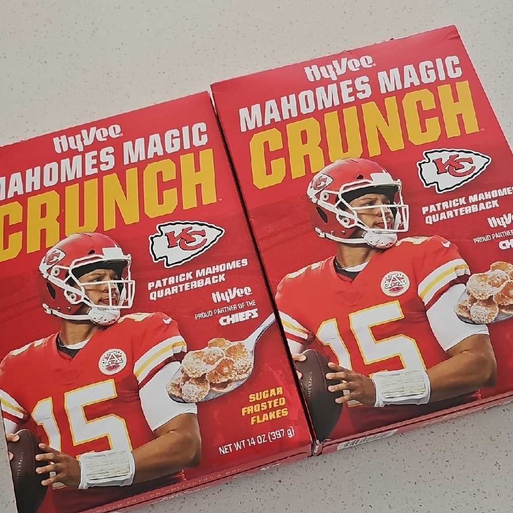 Hy-Vee Mahomes Magic Crunch Cereal Collector Boxes